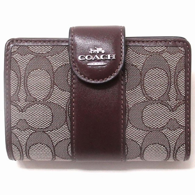 コーチ 財布 COACH アウトレット シグネチャー ジャカード ミディアム コーナー ジップ ウォレット 二つ折り財布 CU987 SVS8S