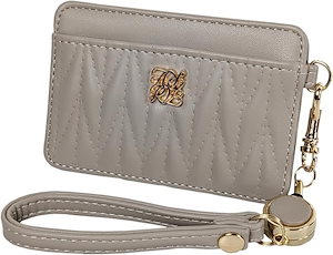 パスケース 可愛い レディース 定期入れ リール付き 大人 おしゃれ スリム 通勤 通学 シンプル 軽量 icカード 横型(グレージュ)