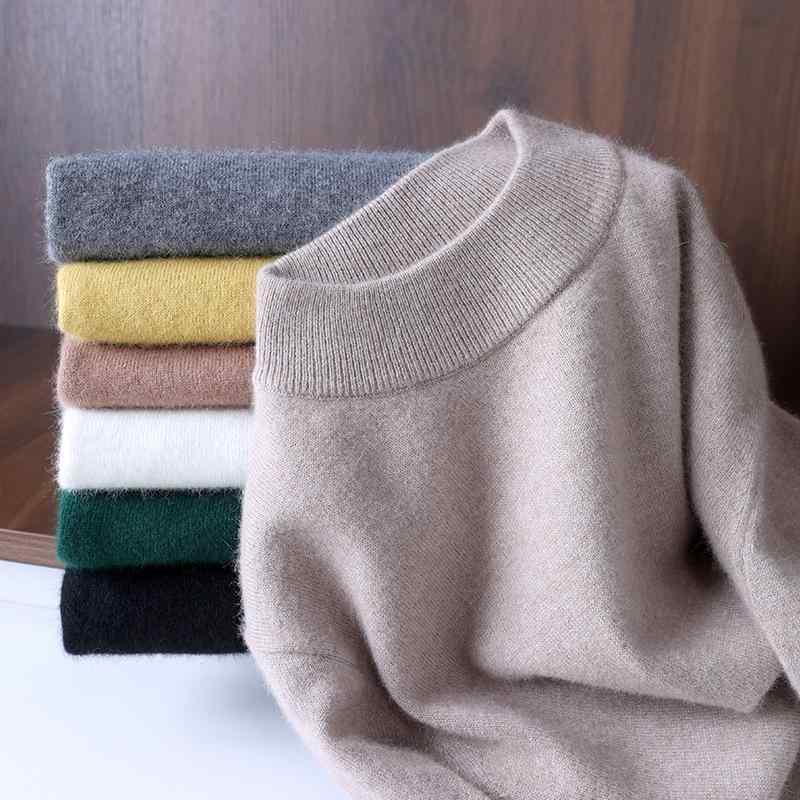 ファッション 服 オシャレ カワイイ シンプル 大カワイイ サイズ 婦服 秋 ラウンドネック セーター 薄手 無地 ウール ニットプルオーバー ビジネス カジュアル