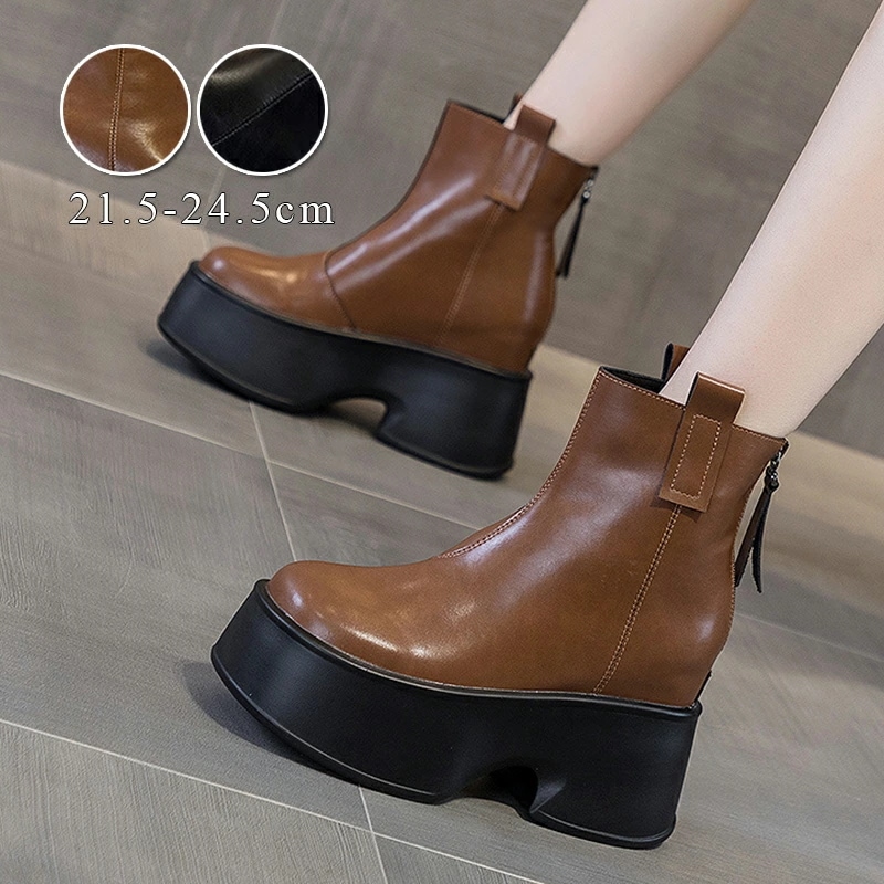 ブーツ レディース 厚底 ショートブーツ レディース ショートブーツ 厚底 ぺたんこ 歩きやすい チャンキーヒール 太ヒール ヒール11m コスプレ 大きいサイズ 小さいサイズ 疲れない ブーツ 厚底