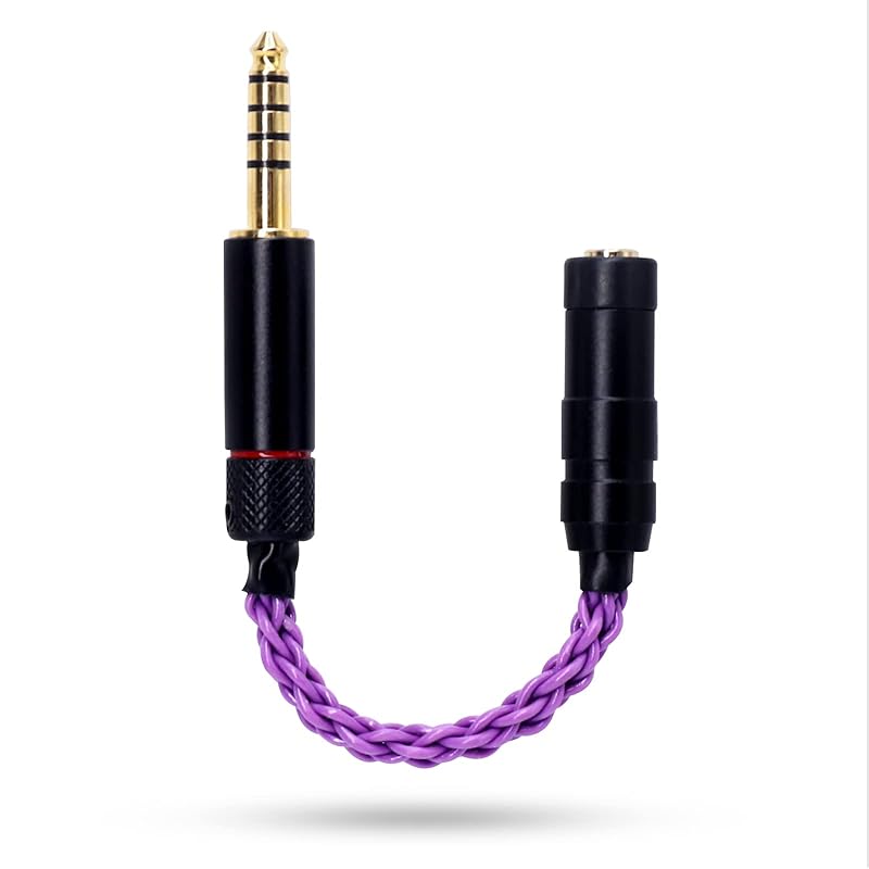 okcsc 変換ケーブル バランス接続ケーブル ジャック 変換 4.4mm 五極（オス） 3.5mm 三極（メス）8芯 10cm