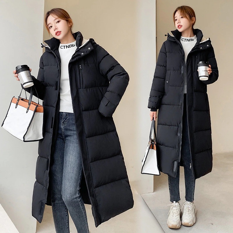 人気沸騰柄追加ダウンコート中綿コートレディースロング丈冬服暖かいコート厚裏ボア防風ダウンジャケットフード付きカジュアル寒さ対策通勤