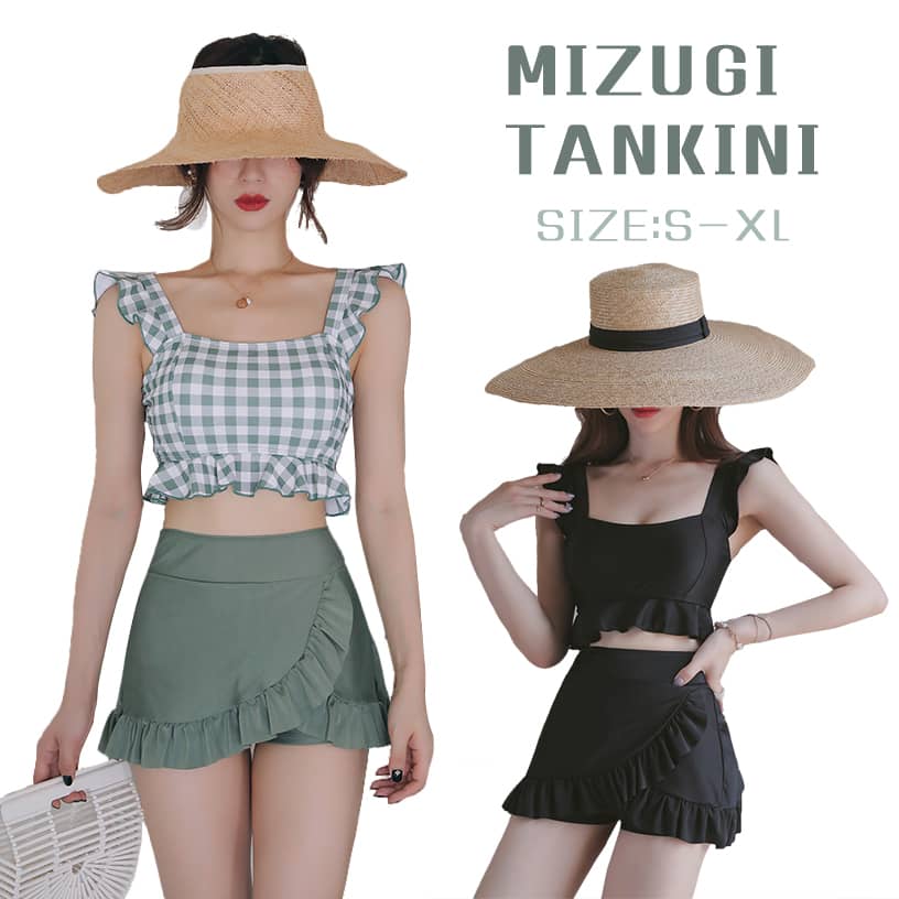 【20点セット】7月の新作特典水着 レディース 韓国 体型カバー 可愛い フリル 小胸 水着 中学生 高校生 大学生 水着 タンキニ 水着 露出控えめ セパレート セット スカート 可愛い水着 黒 チ