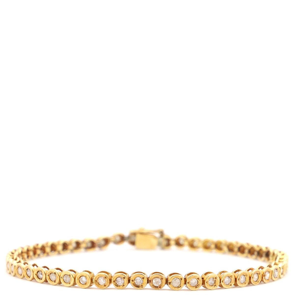 ブレスレット テニスブレスレット K18YG ダイヤモンド イエローゴールド ダイヤブレス 【中古】