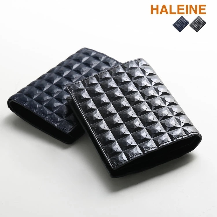 財布 レディース 二つ折 コンパクト財布 3Dデザイン HALEINE 2つ折り財布 ミニ財布 本革 コンパクト 財布 牛革 財布 カード収納 小銭入れ付き ブランド アレンヌ コンパクト 立体的 デ