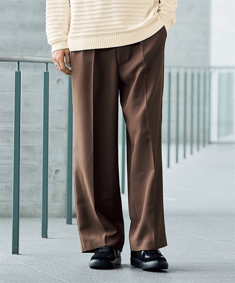 ロングパンツ タックワイドスラックス 大きいサイズ有