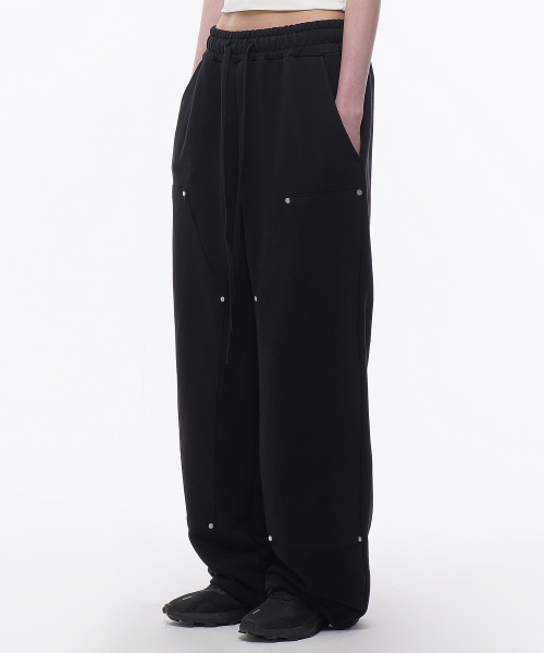 Qoo10 DXOH RIVET WIDE PANTS カモフ