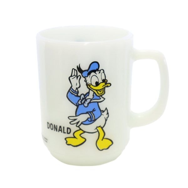 ファイヤーキング 60s 70s USA製 ミルクガラス ドナルドダック ヴィンテージ マグカップ ホワイト Fire-King オールド メンズ 8,014円