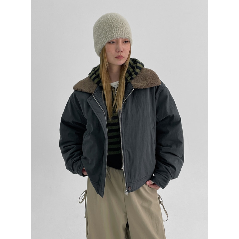 ブラックアップリミブルキルトパッド入りジャンパー