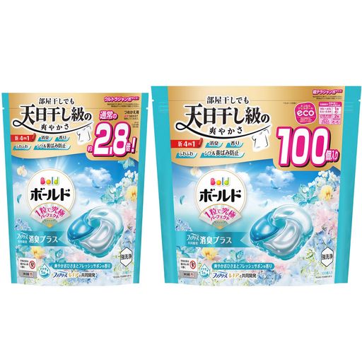 ボールド 洗濯洗剤 ジェルボール 4IN1 爽やかおひさまとフレッシュサボンの香り 詰め替え 131個