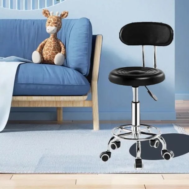 ローリングチェア 椅子 回転 キャスター おしゃれ オフィスチェア ワークチェア 疲れない テレワーク モダン シンプル クッション 背もたれ ブラック 防水 革 仕事