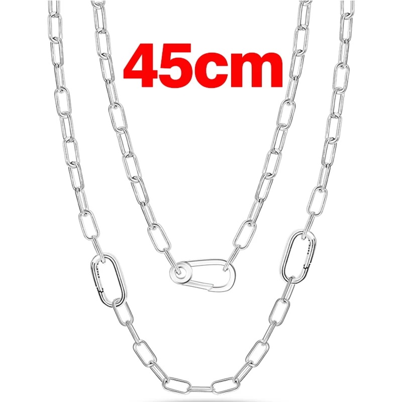オリジナルの925スターリングシルバーリンクネックレス,女性用スネークチェーンネックレス,ビーズ,ジュエリー作り PTN029