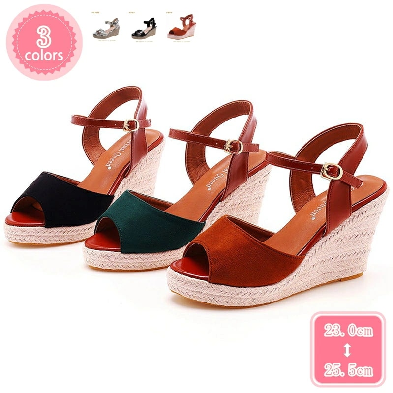 777円OFFクーポン 前厚 アンクルストラップ サンダル レディース ハイヒール 厚底 歩きやすい ストラップサンダル ウェッジソール ヒール 6.5cm ストーム付き 安定感抜群 滑りにくい 軽量