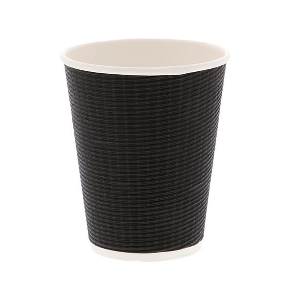 紙コップ エコ断熱カップ12オンス(360ml) ブラック 1セット(1000個:50個20パック)