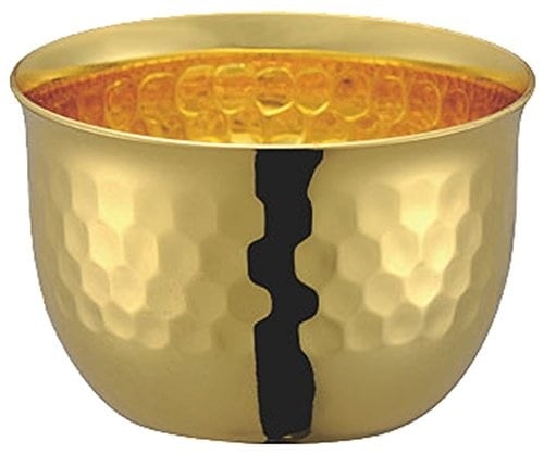 華 ぐいのみ 90ml （槌目） 金メッキ 3966