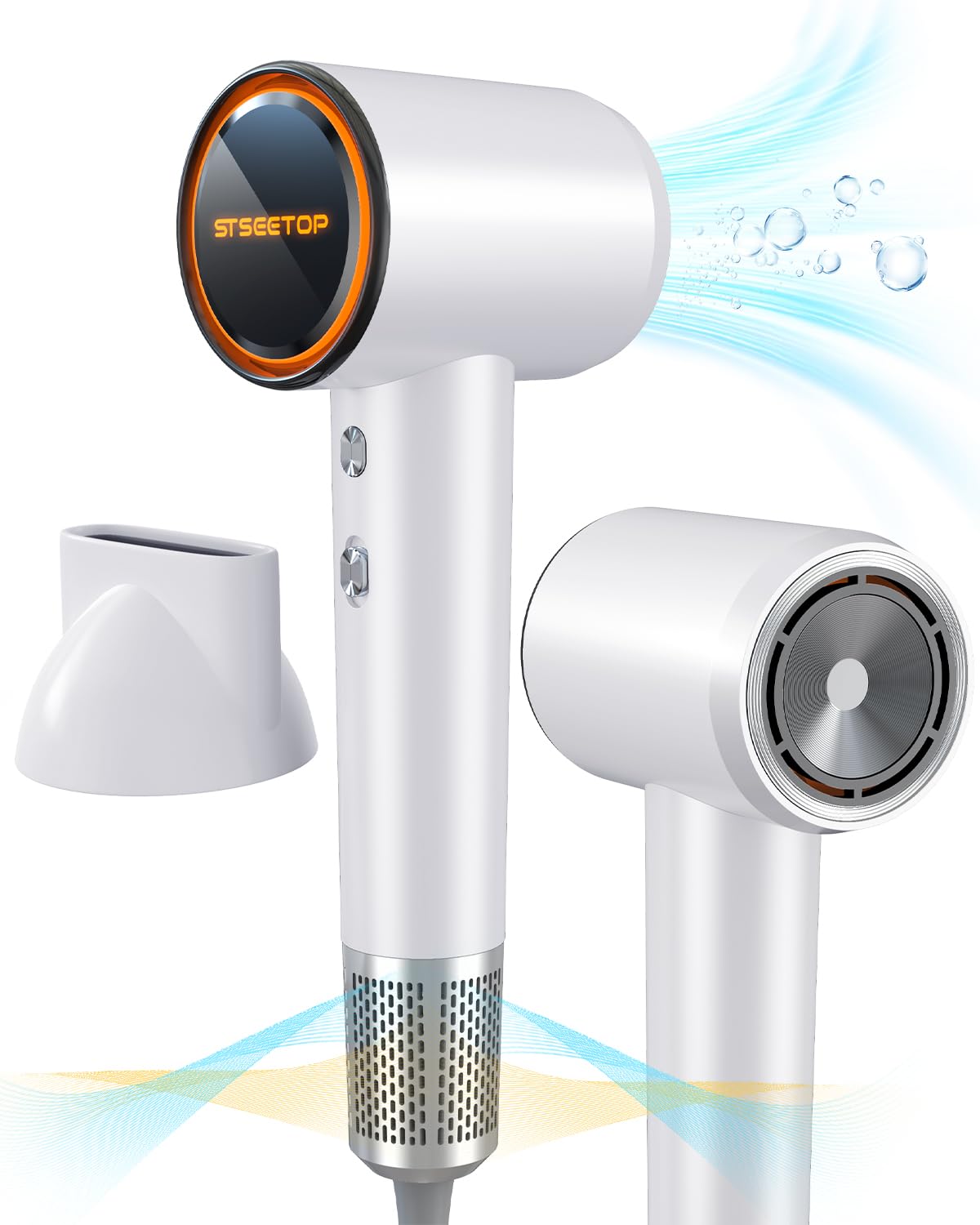 【STSEETOP】新開発 高速 ドライヤー 大風量 速乾 ヘアドライヤー 2億マイナスイオン 1300W 恒温ヘアケア 静音 ブラシレスモーター 高速11万回転/分 24m/s 強力パワー 乾燥時間