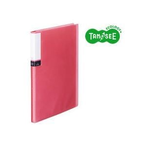 (まとめ)TANOSEE クリアブック(透明表紙) A4タテ 24ポケット ピンク 40冊