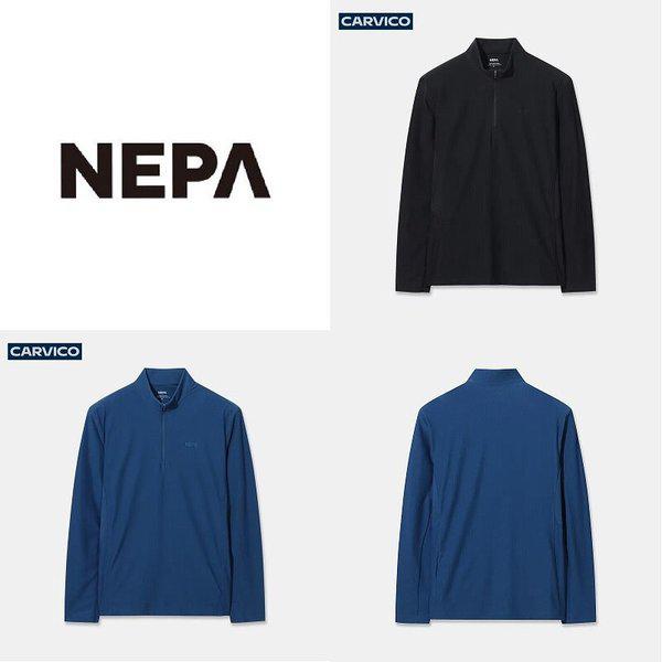 男性ストレッチブロックジップアップTシャツ_7L75403_BP