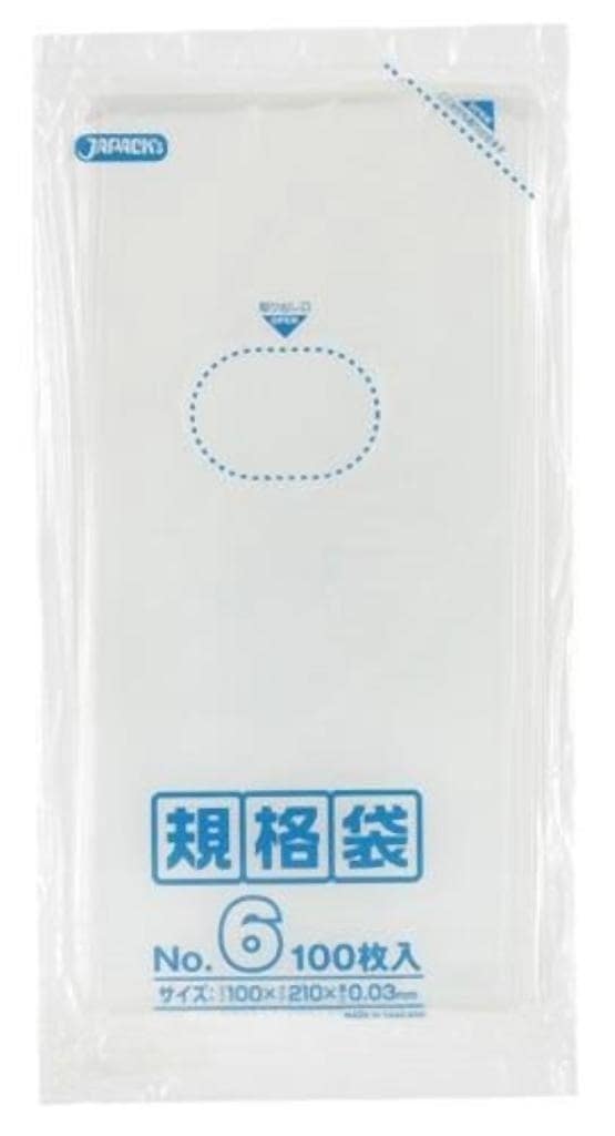 規格袋 6号100枚入03LLD透明 K06 [xまとめ買い（160袋x5ケース）合計800袋セット] 38-451