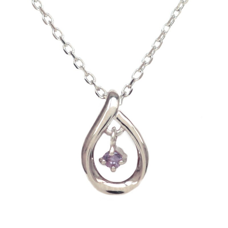 リボン済＆紙袋 ネックレス 正規品 レディース 2月 誕生石 誕生日 しずくモチーフ ネックレス ペンダント プレゼント アメシスト アクセサリー エターナルシルバー 祝い
