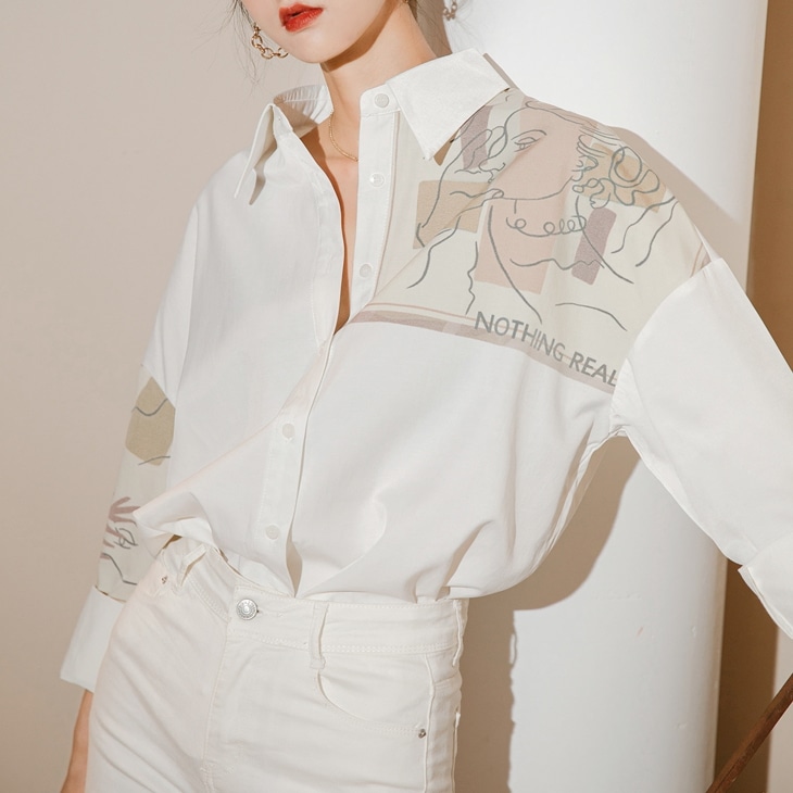 アシンメトリーデザインシャツ トップス シャツ ブラウス 袖あり 長袖 襟付き 前開き かわいい 大人可愛い きれいめ シンプル カジュアル 大人 上品 おしゃれ お洒落 大人可愛い 大人女子