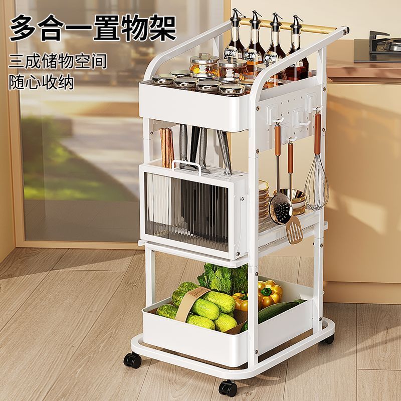 工ガ割-佳助手厨房物置棚収納神器多機能カート収納棚まな板調味料ナイフ食器皿皿