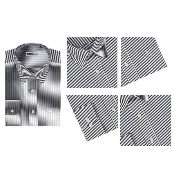 メンズ 国産 高級 ストライプ カラーネック 長袖ワイシャツ SJ-SHA-02