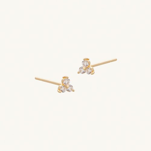 LUNNE 14k ミニキュービックブロッサムピアス (14k ゴールド) A03