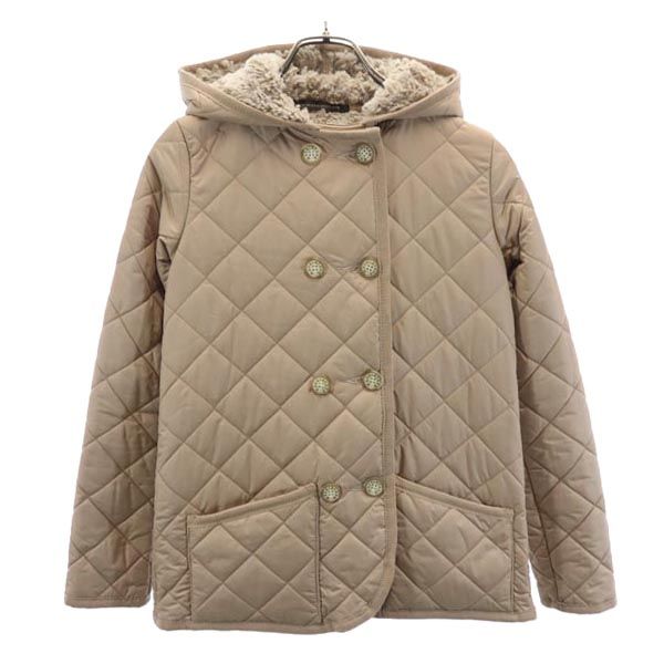 イギリス製 ジャケット 34 ベージュ 裏ボア フード付 レディース