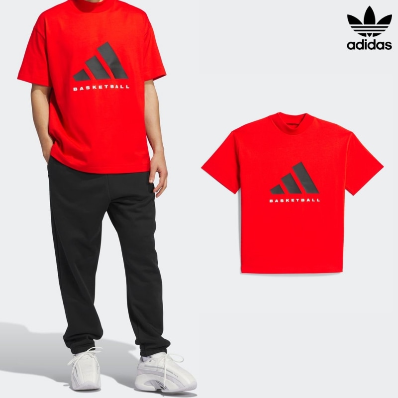 [ADIDAS] アディダス バスケット ボール ティー / RED