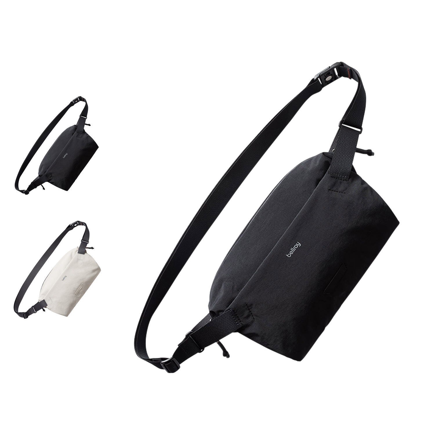 ウエストバッグ ウエストポーチ ライト スリング メンズ レディース 軽量 耐水 斜め掛け ブラック ベージュ 黒