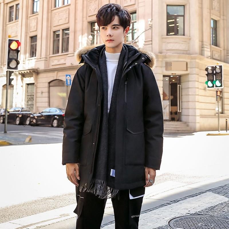上品 ダウンジャケット フェイクファー フード付き 秋冬 3カラー 青年 スリム メンズ 中綿ジャケット 冬服 コート アウター 冬物 防寒 厚手 軽量 保温