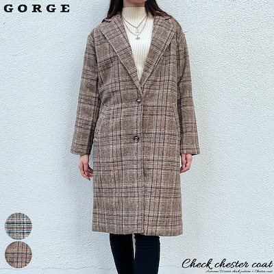 Qoo10] GORGE チェックチェスターコート : レディース服