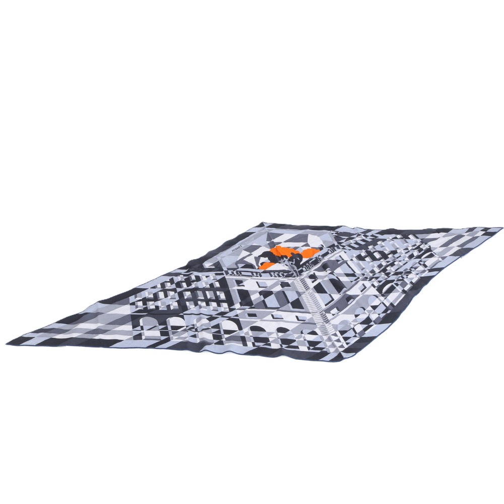 美品 タグ付 ロザンジュ カシミヤ シルク カシシル ひし形 スカーフ レディース メンズ EUM DN21-4 中古