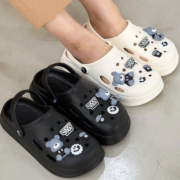 シューズ キャラクター 女性 男性 カップル 夏 室内履き オフィス履き サンダル スリッパ 3cm sjly 8185_P398045848