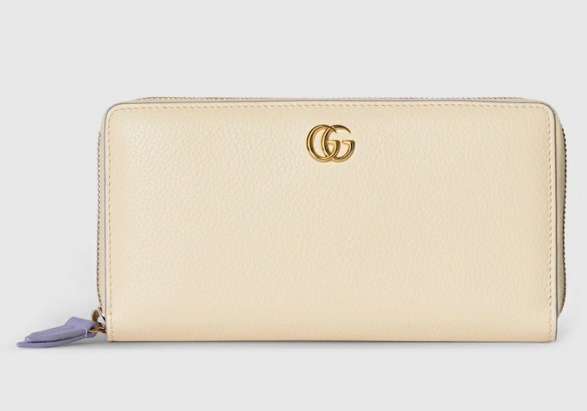 GUCCI 456117-AAFBB-8670 グッチ 日本限定 ダブルG バイカラー ジップアラウンドウォレット ラウンドファスナー長財布 レザー アイボリー×ライラック×ゴールド