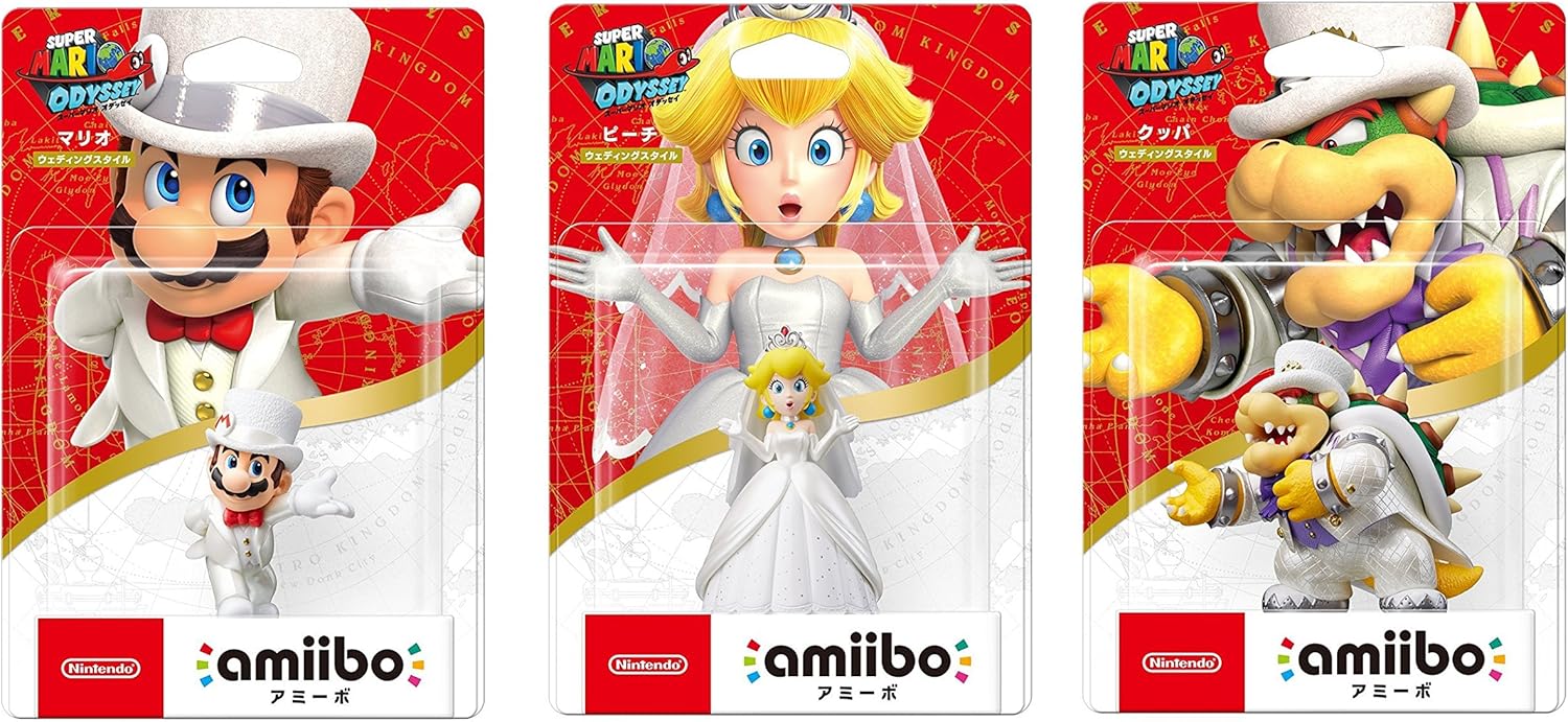 amiibo マリオ & amiibo ピーチ & amiibo クッパ ウェディングスタイル スーパーマリオシリーズ NVL-C-ABATNVL-C-ABAU NVL-C-ABAV