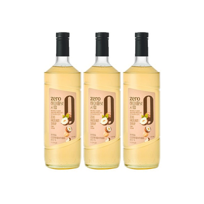 NATURE TEA ZERO ヘーゼルナッツ シロップ 1L x 3個 飲み物 デザート 甘い 美味しい 手軽