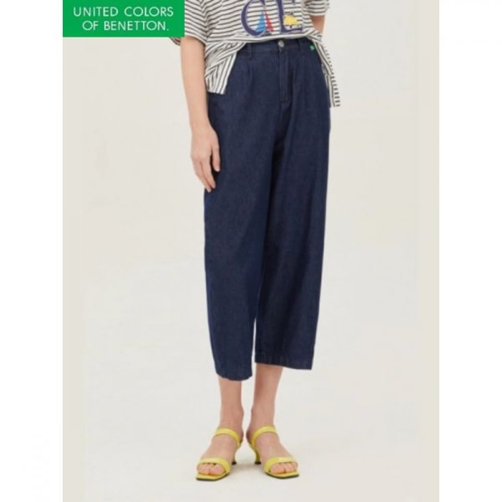 [ベネトン] バックバンディングショートジャーデニムパンツ_BADPB5531