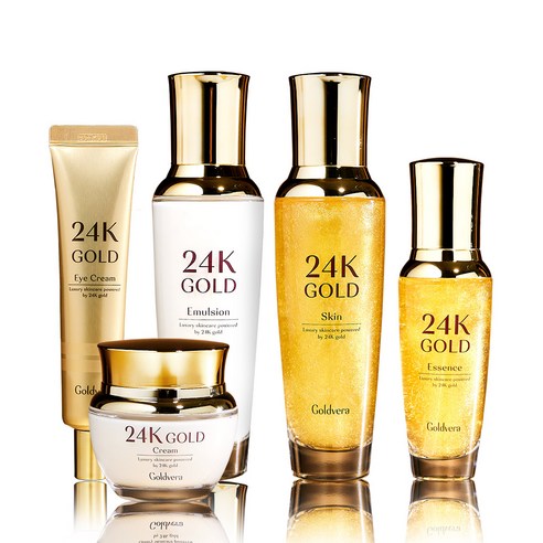 ゴールドベラ24Kゴールドスキンケア化粧品5種セット基礎化粧品シワ美白弾力保湿フルセット