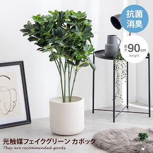 観葉植物 カポック シェフレラ フェイクグリーン 人工観葉植物 光触媒 空気清浄 消臭 抗菌 防汚 ホルムアルデヒド分解 高さ90cm 人工 造花 観葉 植物 植木 鉢植え 観賞用 グリーン インテリ