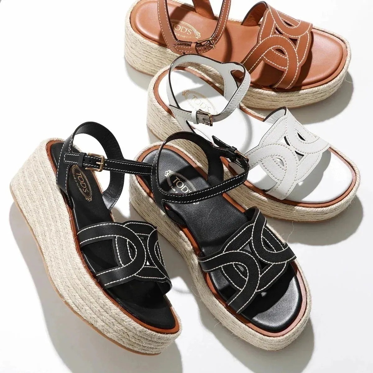 TODS トッズ サンダル KATE ケイト XXW17L0IJ00MID レザー バックストラップ ウェッジソール 厚底 シューズ 靴 XXW17L0IJ00