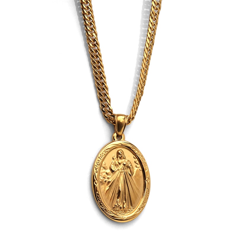 ステンレス メダイネックレス 2カラー [n576]