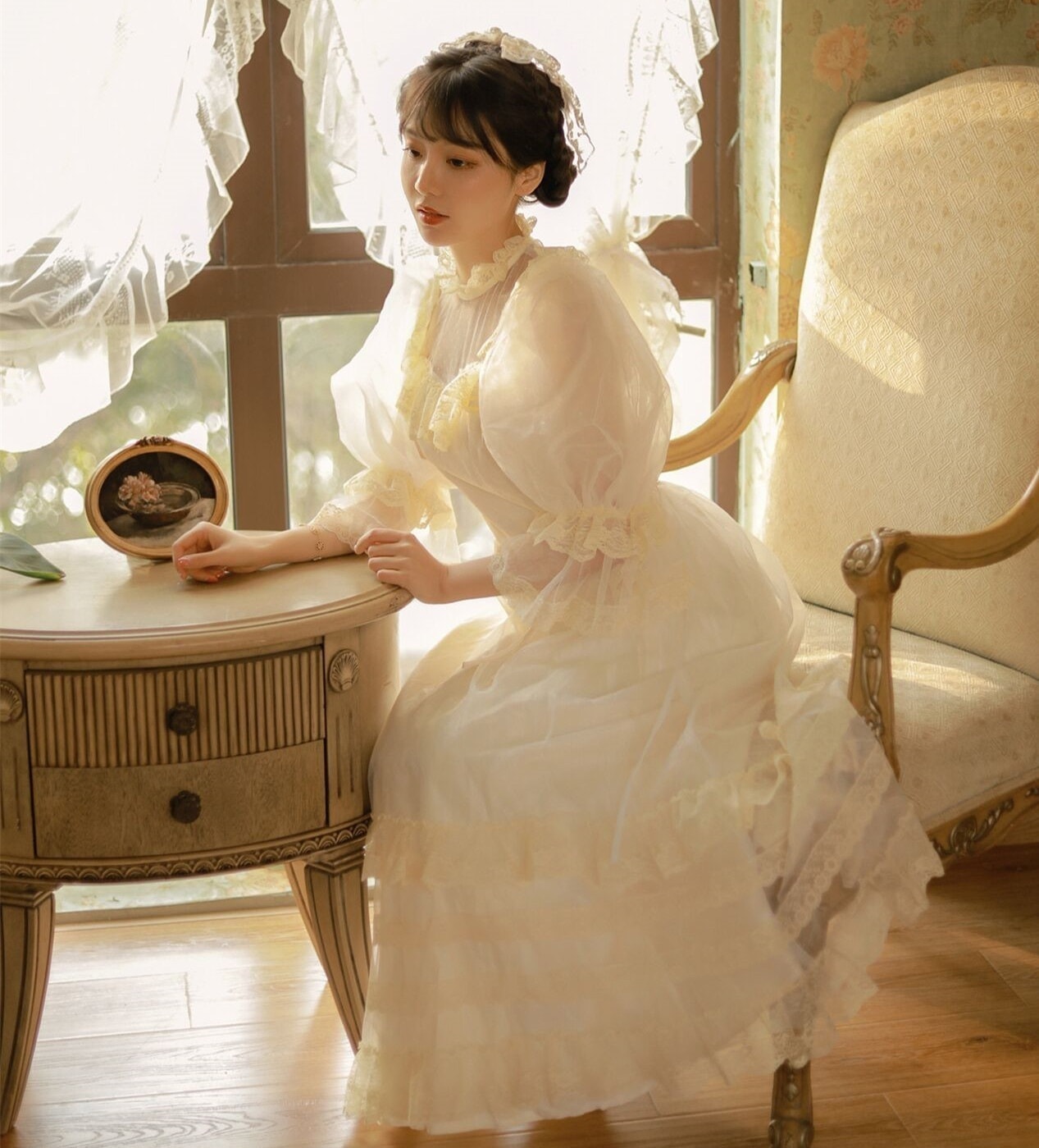 新しいヴィンテージ結婚式の写真の服のドレスガウン