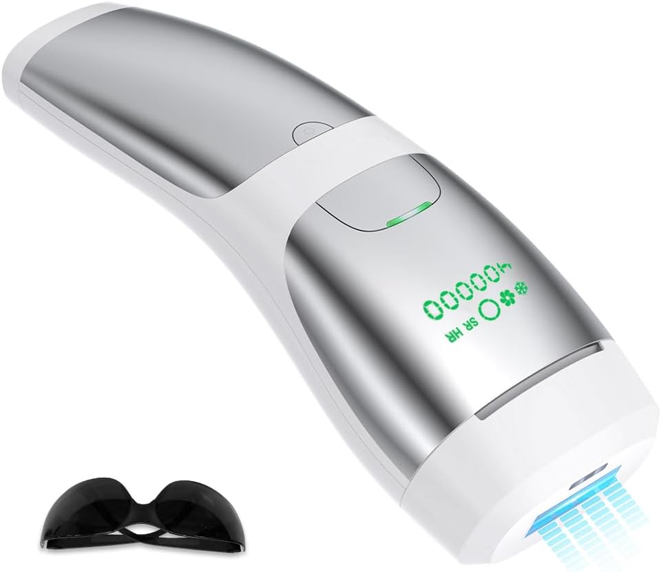 IPL脱毛器 サファイア冷感脱毛器 40万回照射 光美容器 脱毛器 5段階調節 ２つの照射モード 男女兼用 全身使用 家庭用(ホワイト)