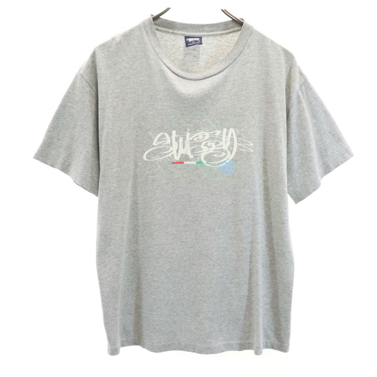 90s USA製 オールド 紺タグ プリント 半袖 Tシャツ M グレー メンズ