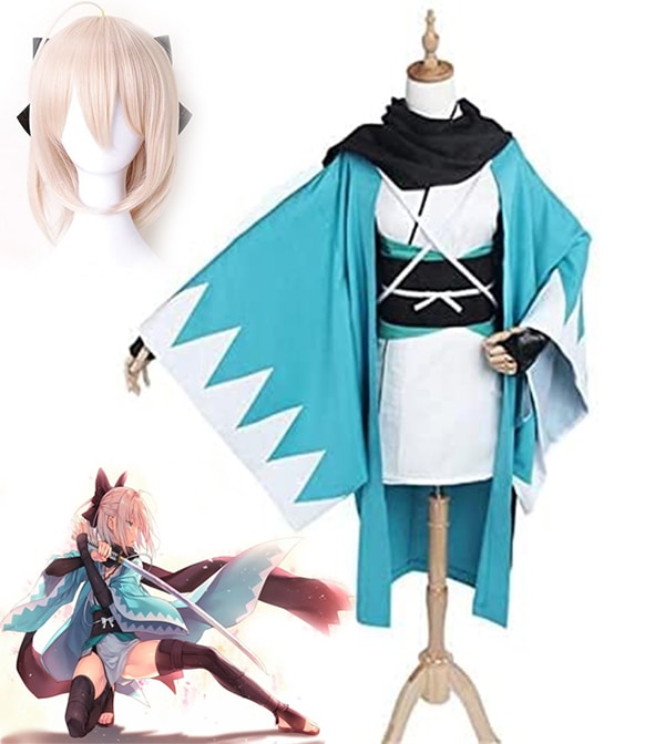 FGO 沖田総司 おきたそうじ 桜セイバー 風 コスプレ衣装 沖田 最終再臨 ウィッグ追加可