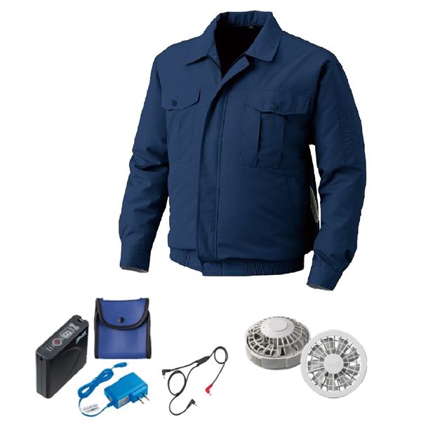 KU90720 空調服 R ポリエステル製 屋外作業用 FAN2200G・RD9261・LISUPER1セット ダークブルー 4L 16,783円