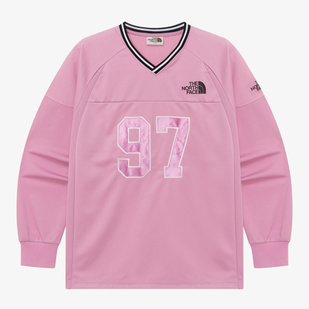 ザ・ノース・フェイス NM5MR05M ホワイトレーベル TNF クルーロングスリーブ Tシャツ_ライトピンク