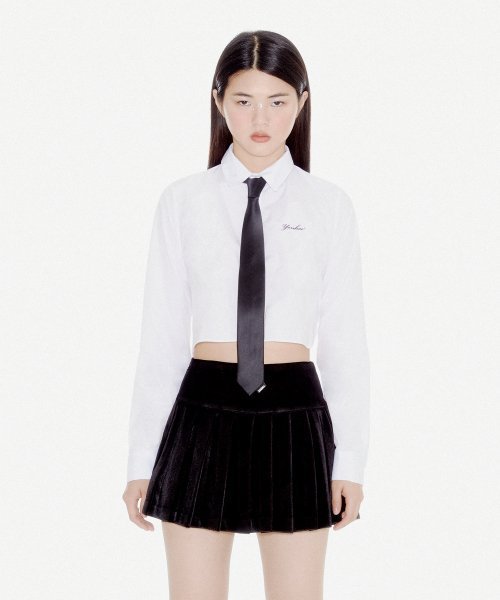 YOUHEE YOUHEE CROP SHIRT WHITE YHSHDC001WT